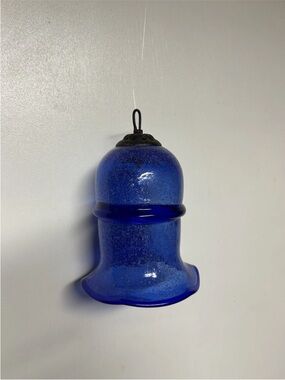 Cobalt Blue Blown Glass Bell Ornament